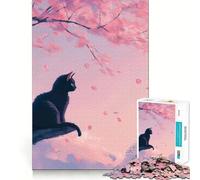 Rompecabezas Sakura Cat de 1000 Piezas para Adolescentes Juguete para desarrollar la lógica Divertido y Relajante Corte preciso Regalo artístico (38x52cm)