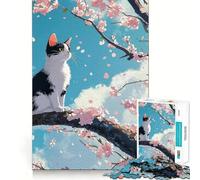 Rompecabezas Sakura Cat II de 1000 Piezas para Adolescentes, Juego de lógica, Entretenimiento, Corte preciso, colección de Piezas (38x52cm)