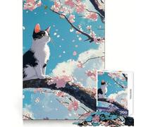 Rompecabezas Sakura Cat II de 1000 Piezas para Adolescentes Mejora de la Memoria, Estilo Casual y Relajante, con Cortes precisos y diseño artístico (50x75cm)