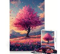 Rompecabezas Sakura Dreamscape de 1000 Piezas para Adolescentes, Rompecabezas de lógica Clara, Juguete, Momento de Paz, Corte, Lista de Deseos de Santa Claus (38x52cm)