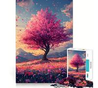 Rompecabezas Sakura Dreamscape de 1000 Piezas para Adolescentes, Rompecabezas de lógica Clara, Juguete, Momento de Paz, Corte, Lista de Deseos de Santa Claus (38x52cm)