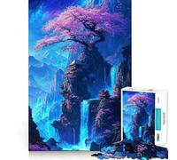 Rompecabezas Sakura Dreamscape Temple de 1000 Piezas para Adultos Juguete Intelectual para calmar y Relajarse Corte preciso Artículo de Santa Claus (38x26cm)