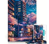 Rompecabezas Sakura Evenings de 1000 Piezas para Adolescentes Juguete para ejercitar la Mente Juego en Grupo Arte y ensamblaje Regalo clásico (50x75cm)