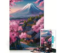 Rompecabezas Sakura Fuji Mountain Dream de 1000 Piezas para Adultos Juguete para ejercitar la Mente Imagen Suave y Relajante para armar Un Regalo Encantador (38x52cm)