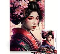 Rompecabezas Sakura Geisha de 1000 Piezas para Adolescentes, Juguete Inteligente para Jugar en Interiores, Corte preciso, (38x52cm)