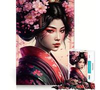 Rompecabezas Sakura Geisha de 1000 Piezas para Adolescentes, Juguete Inteligente para Jugar en Interiores, Corte preciso, (38x52cm)