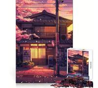 Rompecabezas Sakura House de 1000 Piezas para Adolescentes Juguete para ejercitar la Mente Juego de Mesa en Grupo Arte y Montaje Regalo clásico (38x26cm)