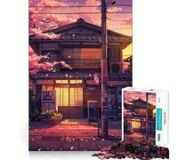 Rompecabezas Sakura House de 1000 Piezas para Adolescentes Juguete para ejercitar la Mente Juego de Mesa en Grupo Arte y Montaje Regalo clásico (38x26cm)