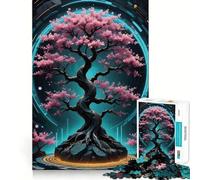 Rompecabezas Sakura in Neon Lights de 1000 Piezas para Adolescentes Juguete para ejercitar la Mente Juego de Mesa en Grupo Arte y Montaje Regalo clásico (50x75cm)