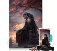 Rompecabezas Sakura japonés samurái de 1000 Piezas para Adolescentes Mejora la Memoria Recorte Regalo conmovedor (38x52cm)