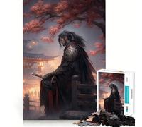Rompecabezas Sakura japonés samurái para Adultos, 1000 Piezas, Rompecabezas Mental, pasatiempo Relajante, Montaje de imágenes, Regalo Encantador (50x75cm)
