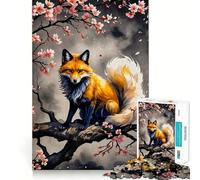 Rompecabezas Sakura Kitsune Fox de 1000 Piezas para Adolescentes Juguete para ejercitar la Mente Diseño Relajante Regalo Ideal para armar (38x52cm)