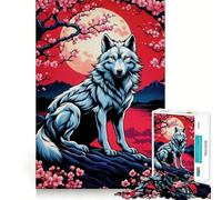 Rompecabezas Sakura Kitsune Fox de 1000 Piezas para Adultos, Juego Mental, Juguete Divertido y Tranquilo, Pieza de colección de Arte de Corte preciso (38x52cm)