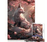 Rompecabezas Sakura Kitsune Fox de 1000 Piezas para Adultos, Juguete de lógica Mental, Juego de Mesa Serene Time, Corte Firme, (50x75cm)