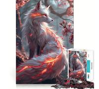 Rompecabezas Sakura Kitsune Fox para Adolescentes, 1000 Piezas, Juguete para la Mente, Escape Tranquilo, Borde preciso, Regalo increíble (38x52cm)