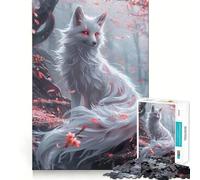 Rompecabezas Sakura Kitsune Fox para Adolescentes, 1000 Piezas, para Recordar, estimular, Relajarse, Corte Suave, Regalo Elegante (38x52cm)