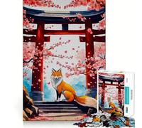 Rompecabezas Sakura Kitsune Fox para Adultos, 1000 Piezas, Rompecabezas para ejercitar la Mente, Ideal para el hogar, Regalo de cumpleaños (50x75cm)