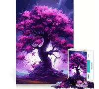 Rompecabezas Sakura Moon Tree para Adolescentes, 1000 Piezas, desafío Mental, Juguete Relajante y Divertido, Corte preciso, Regalo Festivo (38x52cm)