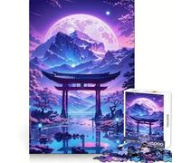 Rompecabezas Sakura Moonlit Lake para Adultos, 1000 Piezas, Juguete para ejercitar la Mente, pasatiempo Tranquilo, diseño, Montaje, Regalo navideño (38x26cm)