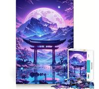 Rompecabezas Sakura Moonlit Lake para Adultos, 1000 Piezas, Juguete para ejercitar la Mente, pasatiempo Tranquilo, diseño, Montaje, Regalo navideño (38x26cm)