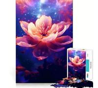 Rompecabezas Sakura Neon Cosmic Flower de 1000 Piezas para Adolescentes Juguete para desarrollar la lógica y la Capacidad de relajación Bordes Suaves Regalo de Primera Calidad (38x52cm)