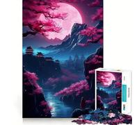 Rompecabezas Sakura Night Tokyo Geisha de 1000 Piezas para Adultos Ayuda a Mejorar la Memoria y Alivia la ansiedad Diseño artístico para armar Regalo (50x75cm)