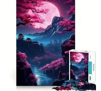 Rompecabezas Sakura Night Tokyo Geisha para Adolescentes, 1000 Piezas, Juguete para ejercitar la Mente, Arte para Relajarse, (38x26cm)