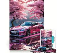 Rompecabezas Sakura Nissan Skyline GTR de 1000 Piezas para Adolescentes, Juguete de lógica Fuerte, Tiempo en Familia, Borde Transparente, cálida Sorpresa (50x75cm)