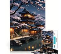 Rompecabezas Sakura Rainy Evening de 1000 Piezas para Adolescentes Juguete de razonamiento y Habilidad Divertido y Relajante Corte preciso Regalo Ideal (50x75cm)
