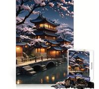 Rompecabezas Sakura Rainy Evening de 1000 Piezas para Adolescentes Juguete de razonamiento y Habilidad Divertido y Relajante Corte preciso Regalo Ideal (50x75cm)