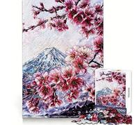 Rompecabezas Sakura Spring at Mount Fuji de 1000 Piezas para Adultos Fortalece la Memoria Ideal para Grupos Bordes limpios Regalo Elegante (50x75cm)