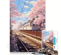 Rompecabezas Sakura Station de 1000 Piezas para Adolescentes, Juguete para Pensar y Relajarse, Regalo Ideal para Festivales (38x26cm)