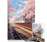 Rompecabezas Sakura Station de 1000 Piezas para Adultos Fortalece la Memoria, Calma la Mente, cálida Sorpresa (38x52cm)