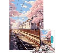 Rompecabezas Sakura Station de 1000 Piezas para Adultos Juegos Familiares desafío de Inteligencia Cerebral Juguetes adictivos Regalo Divertido decoración del hogar (tamaño 38x26cm)