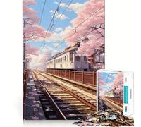 Rompecabezas Sakura Station de 1000 Piezas para Adultos: Mejora la Memoria, diversión Relajante, Bordes Afilados, Regalo navideño (50x75cm)
