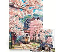 Rompecabezas Sakura Station para Adolescentes, 1000 Piezas, Juguete Inteligente para aliviar el estrés, Borde Afilado, Regalo de cumpleaños (38x26cm)