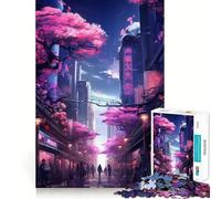 Rompecabezas Sakura Street de 1000 Piezas para Adolescentes, Juguete de lógica Pura, Suave y Relajante, Corte Limpio, Pieza de Arte Fino (50x75cm)