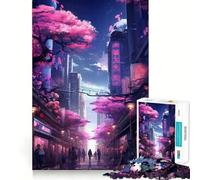 Rompecabezas Sakura Street de 1000 Piezas para Adolescentes Juguete para Pensar y Relajarse Diseño Claro Regalo Ideal para Festivales (38x26cm)