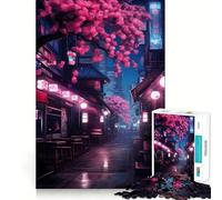 Rompecabezas Sakura Street de 1000 Piezas para Adultos Ayuda a Mejorar la Memoria, estimula la relajación Mental y Permite un Corte Suave Regalo de cumpleaños (38x52cm)