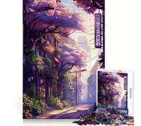 Rompecabezas Sakura Street de Anime primaveral para Adolescentes, 1000 Piezas, Juguete para ejercitar la Mente, diversión Relajante, Corte preciso, Regalo Festivo (38x26cm)