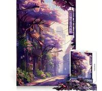 Rompecabezas Sakura Street Spring Anime para Adolescentes 1000 Piezas Recall Upgrade Relajante Divertido Arte de Pared de Corte nítido Decoración (50x75cm)