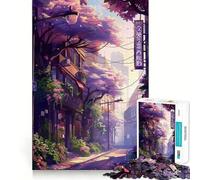 Rompecabezas Sakura Street Spring Anime para Adolescentes 1000 Piezas Recall Upgrade Relajante Divertido Arte de Pared de Corte nítido Decoración (50x75cm)