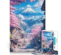 Rompecabezas Sakura Street to Fuji de 1000 Piezas para Adolescentes, Juguete de lógica, Tren, silencioso, Divertido, Corte Suave, Regalo Encantador (50x75cm)