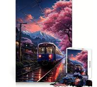 Rompecabezas Sakura Sunset Express de 1000 Piezas para Adolescentes Juguete Interactivo para armar Juntos Diseño artístico de Corte preciso Coleccionable (50x75cm)