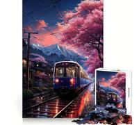 Rompecabezas Sakura Sunset Express para Adultos, 1000 Piezas, Juguete de lógica Fina, diversión Tranquila, Bordes limpios, Regalo considerado (38x26cm)