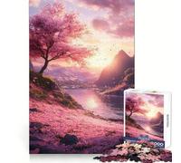 Rompecabezas Sakura Sunset Serenity de 1000 Piezas para Adolescentes: Mejora la Memoria, Calma, Escape, patrón de ensamblaje, cálida Sorpresa (38x52cm)