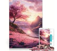 Rompecabezas Sakura Sunset Serenity para Adolescentes, 1000 Piezas, estimula la Memoria, Relajante, Divertido, de Corte Premium, Regalo Elegante (50x75cm)
