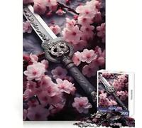 Rompecabezas Sakura Sword de 1000 Piezas para Adolescentes Mejora la Memoria Ideal para Relajarse Bordes precisos Regalo Elegante (38x26cm)