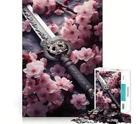 Rompecabezas Sakura Sword de 1000 Piezas para Adolescentes Mejora la Memoria Ideal para Relajarse Bordes precisos Regalo Elegante (38x26cm)
