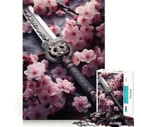 Rompecabezas Sakura Sword de 1000 Piezas para Adultos Ideal para estimular la Memoria, la relajación Mental y el Corte Suave Regalo de cumpleaños (38x52cm)